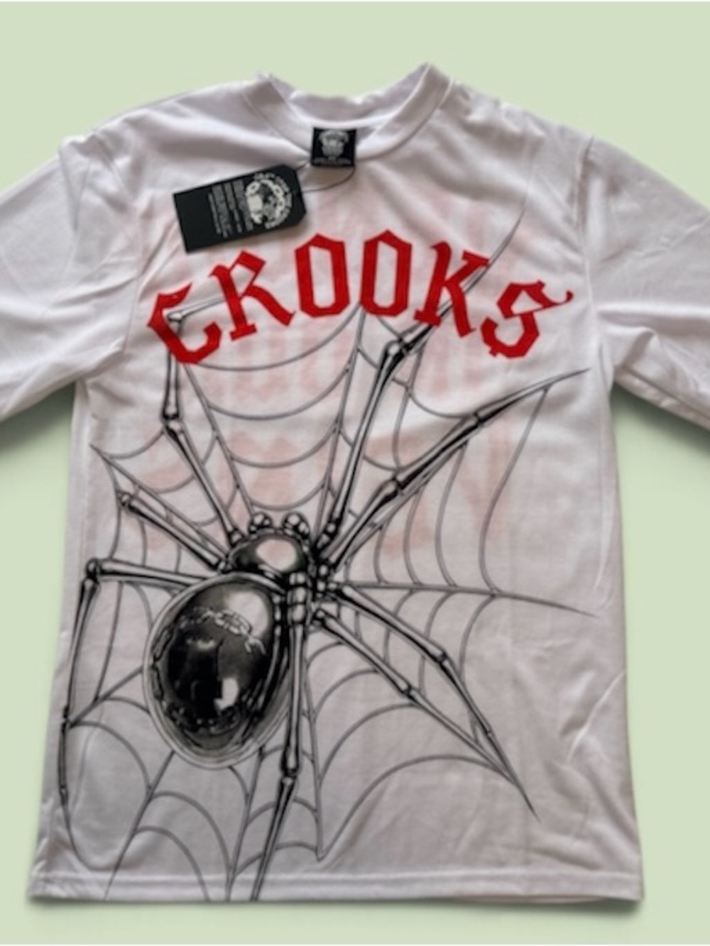 Crooks & Castles Spider Web Gothic Graphic Long Sleeve Tee (NWT)